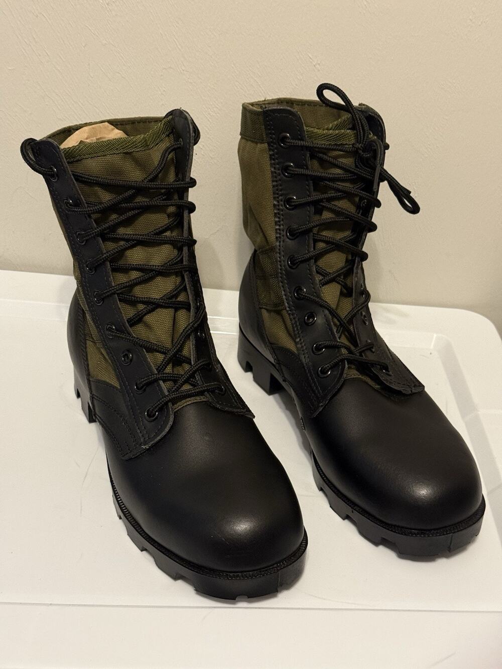 Rothco Mens Leather Military G.I. Style 8" Jungle Boots Size 11 R Green/Black